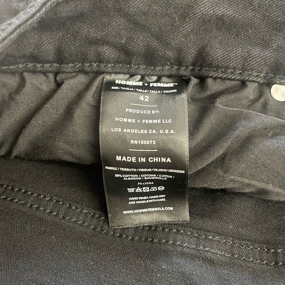 HOMME + FEMME BLACK DENIM WITH YELLOW LETTERS - Picture 5 of 8